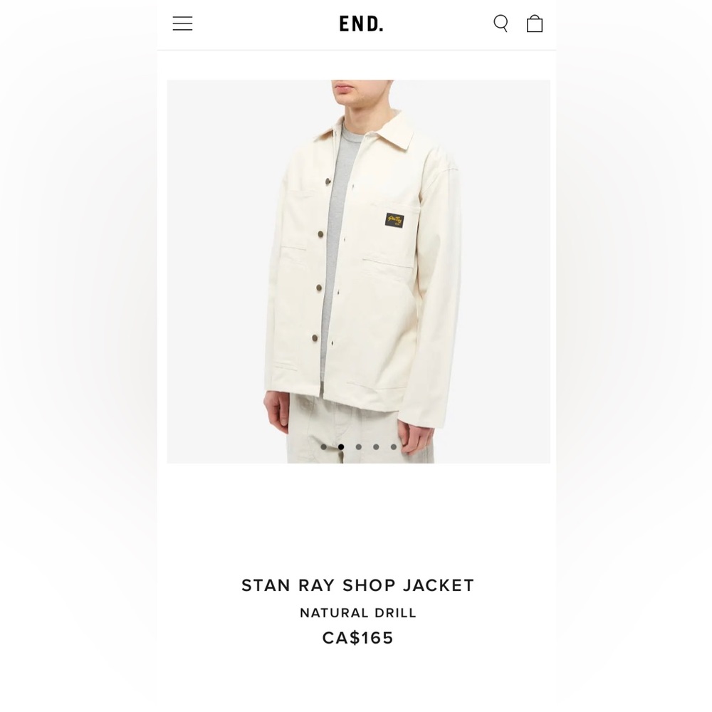 STAN RAY SHOP JACKET
NATURAL DRILL
100% COTTON
